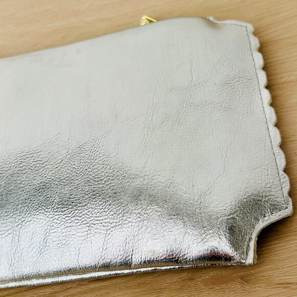 Charming Charlie "Ticket to Paradise" Silver Clutch Purse 13" x 7" / Whimsical - Picture 9 of 16